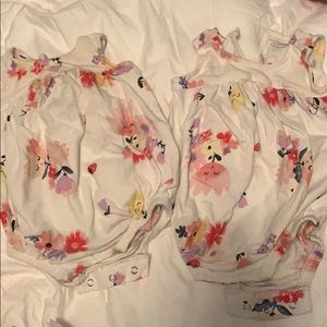 EUC old navy flower rompers 0-3 months